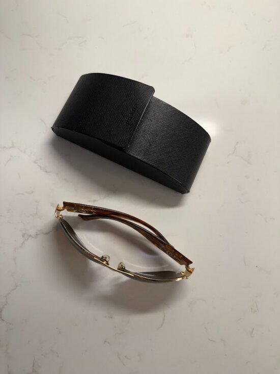 CHANEL Sunglasses Gold Frame CC Logo Wrap Aviator Sunglasses